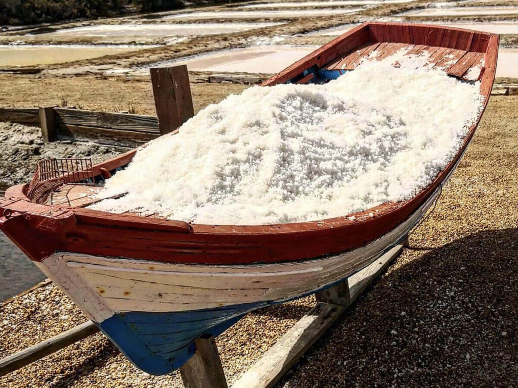 Barca llena de Sal en Salinas del Alemán